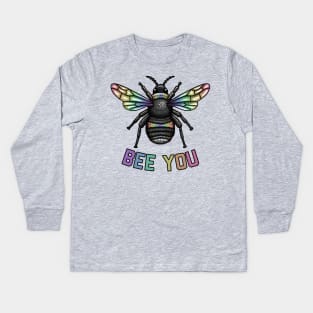 Bee You Bumblebee Rainbow Kids Long Sleeve T-Shirt